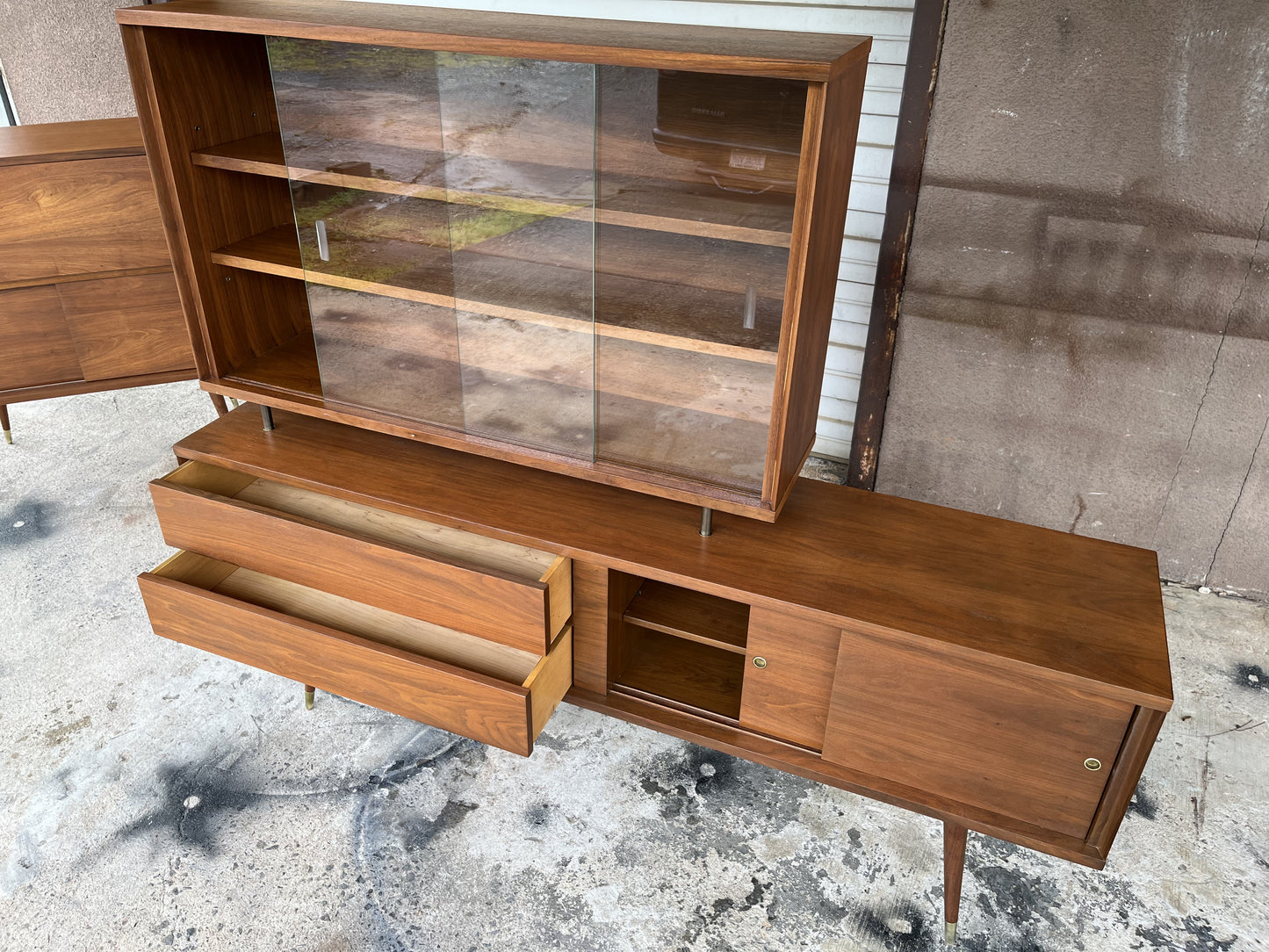 Vintage Custom Made 2-piece Credenza and Hutch