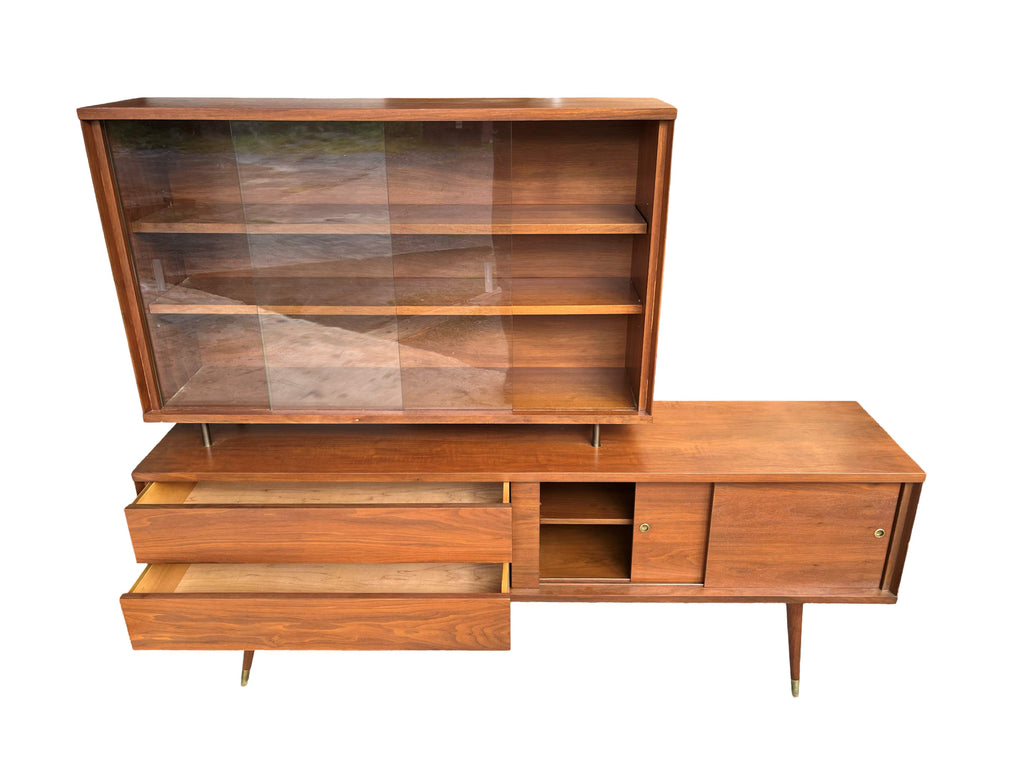 Vintage Custom Made 2-piece Credenza and Hutch